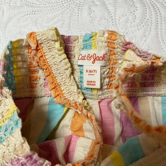 Cat & Jack Woven Pastel Stripe Dress Size 6/7 - Picture 6 of 6